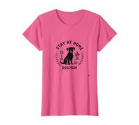 Stay at Home Dog Mom Cozy Pet Lover T-Shirt, Femme, Rose chiné, M