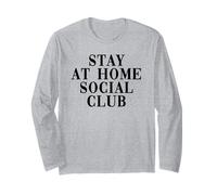 Stay at Home Social Club (déclaration drôle de Solitaire) Manche Longue