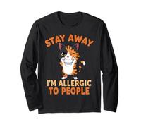 Stay Away I'm Allergic to People Amoureux des Chats Manche Longue