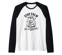Stay Calm Do It Tomorrow Capybara Sarcasme Mème Vintage Manche Raglan