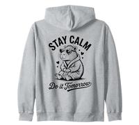 Stay Calm Do It Tomorrow Capybara Sarcasme Mème Vintage Sweat à Capuche