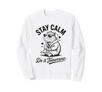 Stay Calm Do It Tomorrow Capybara Sarcasme Mème Vintage Sweatshirt