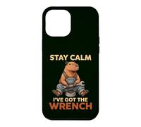 Stay Calm I've Got The Wrench Capybara Mécanicien Humour Coque pour iPhone 12 Pro Max