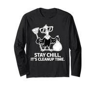 Stay Chill Vulture It's Cleanup Time Style Manche Longue