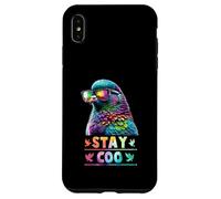 Stay Coo Pigeon Portant des Lunettes de Soleil Propriétaire d'oiseaux Amoureux des Animaux Coque pour iPhone XS Max