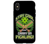 Stay Cool and Carry-on Pickling! Pickleball Coque pour iPhone X/XS