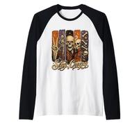 Stay Creepy Funny Skeleton Halloween Retro Spooky Manche Raglan