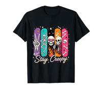 Stay Creepy Funny Skeleton Halloween Retro Spooky T-Shirt
