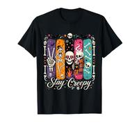 Stay Creepy Funny Skeleton Halloween Retro Spooky T-Shirt