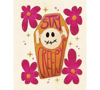 Stay Creepy - Spooky-Cute Dot Grid Journal: Coffin & Zombie Head Notebook for Kids, Teens & Halloween Lovers | 7.5″ x 9.25″ | Hand-Drawn by Manuela Karin Art
