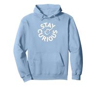 Stay Curious Détective Typographie Vintage Sweat à Capuche, Unisexe pour Adultes, Bleu poudré, XL