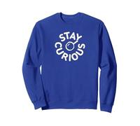 Stay Curious Détective Typographie Vintage Sweatshirt, Unisexe pour Adultes, Bleu Royal, L