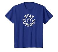 Stay Curious Détective Typographie Vintage T-Shirt, Enfant, Bleu Royal, 8 Ans