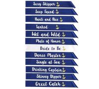 STAY GENT 12 Pièces Bride to Be Echarpe avec 1 pièces Blanc Bride to Be Echarpe + 11 pièces Bleu Bracelet Evjf Team Bride Écharpe pour Douche nuptiale et Evjf Accessories Decoration Cadeau