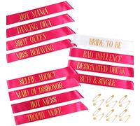 STAY GENT 12 Pièces Bride to be écharpe Ceinture en Satin 11 Team mariée Sash 1 Bride to be écharpe Écharpe Enterrement de Vie de Jeune Fille
