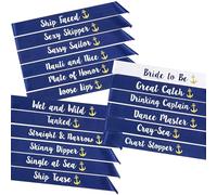 STAY GENT 18 Pièces Bride to Be Echarpe avec 1 pièces Blanc Bride to Be Echarpe + 17 pièces Bleu Bracelet Evjf Team Bride Écharpe pour Douche nuptiale et Evjf Accessories Decoration Cadeau
