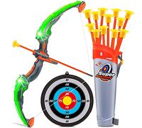 STAY GENT Arc et Fleches Enfant Kit, Cible de Tir a l'arc Set avec Umière LED 12 Flèches à Ventouse pour Intérieur et Extérieur, Jeux Jouet Noël Cadeaux pour Garçons Filles à Partir 6 8 10 Ans