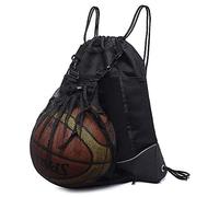 STAY GENT Cordon Sac à Dos de Basketball Sac à Dos Sport pour Homme Femme Garçons Filles, Pliable Sac de Foot pour Football Sac de Sport avec Ball Filet Sac Enfant pour Volley-ball Baseball Yoga, Noir