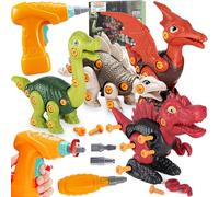 STAY GENT Dinosaure Jouet Enfant Garcon 3 4 5 6 7 8 9 Ans avec Perceuse Électrique Boîte, Jurassic Dinosaure Démontage Jouets DIY Construction Puzzle Jouet Noël Anniversaire Cadeau pour Garçons Filles