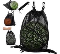 STAY GENT Drawstring Sac de Maille pour Basketball Football Volleyball, Pliable Portable Sac Avec Détachable Crochet, Sport Gym Yoga Ballon Equipment Sac pour Garçons Filles Enfants
