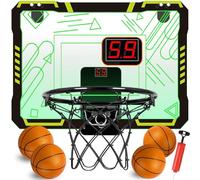 STAY GENT Enfant Panier Basket Interieur avec Plusieurs Couleurs LED Scoreur Automatique et 4 Ballons, Mini Panier de Basket pour Chambre Maison Bureau Jeux Cadeaux pour 3 7 8 9 10 Ans Enfants Adultes