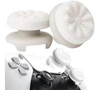 STAY GENT Grip Joystick pour PS5 - FPS Capuchons Joystick pour PS5 & PS4 Accessoires Manette Thumbsticks Grips Controller Thumb Silicone Caps à Aide avec Viser, Réduire Pouce Fatigue, Blanc 2 pièces