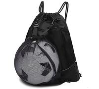STAY GENT Sac à Dos de Football à Cordon pour Garçons, Sac a Dos Basketball, Sac de Sport avec Sac en Filet Détachable pour Le Volleyball, Baseball et Le Yoga, Noir, 42 x 47 cm