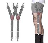 STAY GENT Y-Shirt Stays Holder Porte Jarretiere Homme Bretelle Chemise 1 Paire Tire Attache Chemise Chaussette Réglables avec Pinces Antidérapante pour Police L'armée les Affaires vie Quotidienne,Rayé