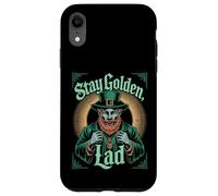 Stay Golden Lad Vintage Leprechaun St Patrick Day Irish Coque pour iPhone XR