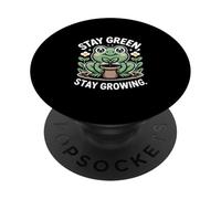 Stay Green Stay Growing Grenouille Plante Nature Croissance PopSockets PopGrip Adhésif