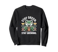 Stay Green Stay Growing Grenouille Plante Nature Croissance Sweatshirt