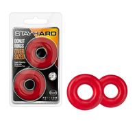 Stay Hard Donuts - anneaux péniens lot de 3 - silicone rouge