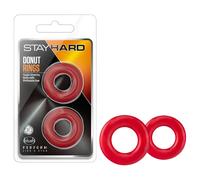 Stay Hard - set d’anneaux péniens - silicone rouge