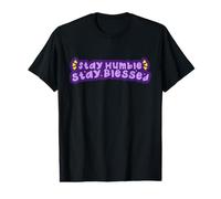 Stay Humble Stay Blessed Inspiration Violet T-Shirt Graphique avec Valeur