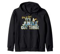 Stay in Bed, It's a Jungle Out There - Funny Jungle Graphic Sweat à Capuche