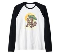 Stay Mischievous Raton Laveur Moon Humour Trash Panda Fan Funny Manche Raglan