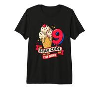 Stay Nine Cool Ice Drip Cream 9th Birthday Kids T-Shirt Haut de Gamme