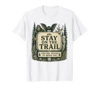 Stay on The Trail Cryptid Forest Vintage Randonnée Camping T-Shirt Graphique avec Valeur