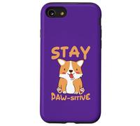 Stay Paw-sitive Dog Kawaii Cute Funny Dog Coque pour iPhone SE (2020) / 7/8