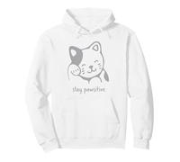 Stay Pawsitive Chat Mignon drôle Kawaii Chaton Citation Positive Sweat à Capuche