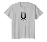 Stay Positive Minimalist Typographie T-Shirt, Enfant, Argent, 2 Ans