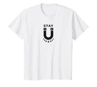Stay Positive Minimalist Typographie T-Shirt, Enfant, Blanc, 6 Ans