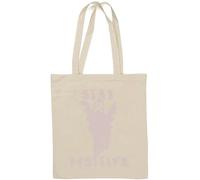 Stay Positive Sac fourre-tout en coton naturel Motif fantôme d'Halloween Blanc