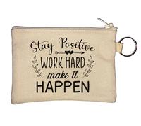 Stay Positive Work Hard Make It Happen Porte-monnaie Beige