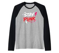 Stay Punk - Graphique Minimaliste d’Attitude Punk Rock Manche Raglan