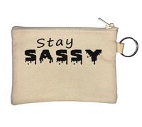 Stay Sassy Drippy Porte-monnaie avec logo Beige