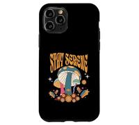 Stay Serene Groovy Citation Champignons Texte Gras Style Boho Coque pour iPhone 11 Pro