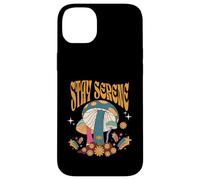 Stay Serene Groovy Citation Champignons Texte Gras Style Boho Coque pour iPhone 14 Plus