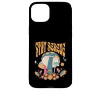 Stay Serene Groovy Citation Champignons Texte Gras Style Boho Coque pour iPhone 15 Plus