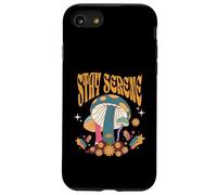 Stay Serene Groovy Citation Champignons Texte Gras Style Boho Coque pour iPhone SE (2020) / 7/8